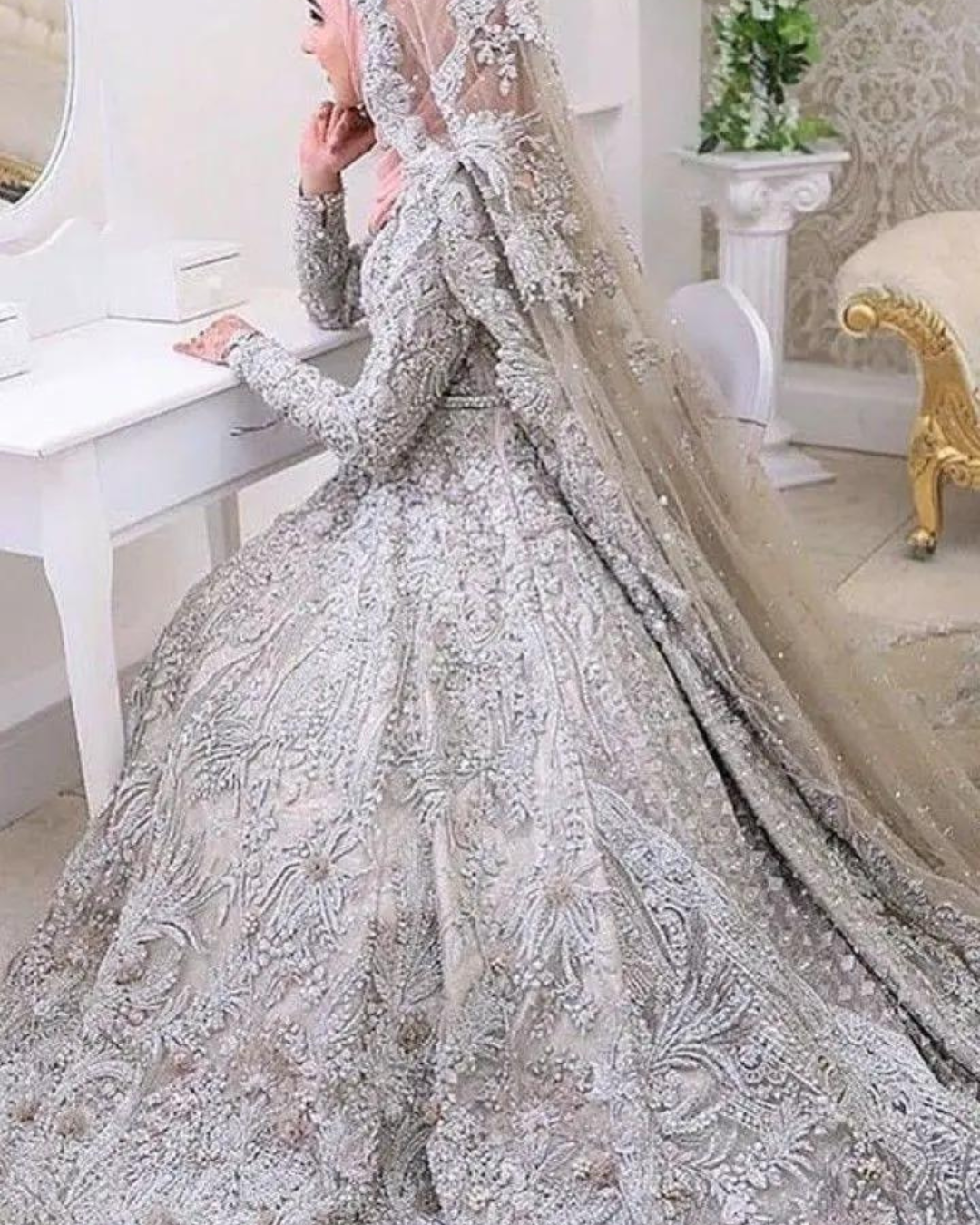 heavy stone work  bridal outfit