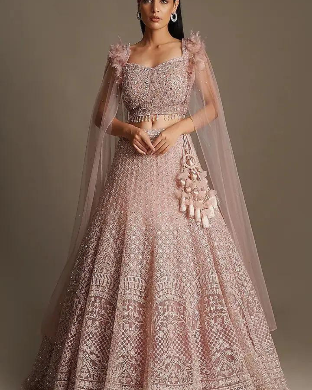 trendy onion pink bridal dress