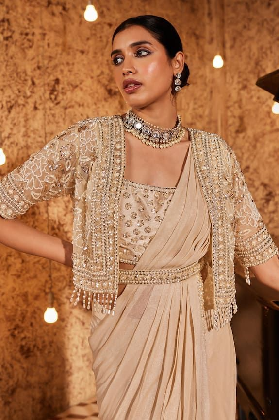embroyidary jacket saree embroidery jacket saree