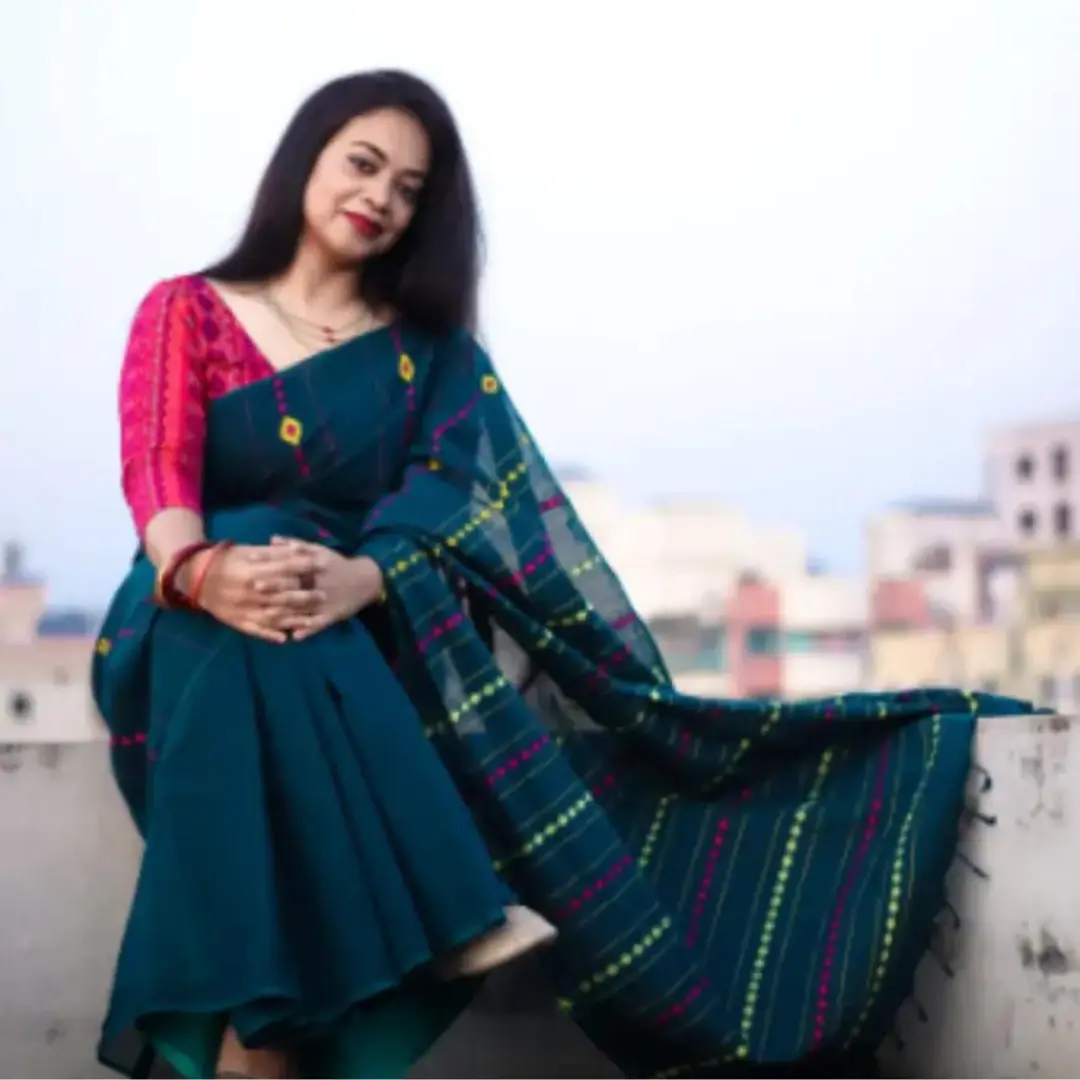 saree-Shaasboutique Blue printed saree
