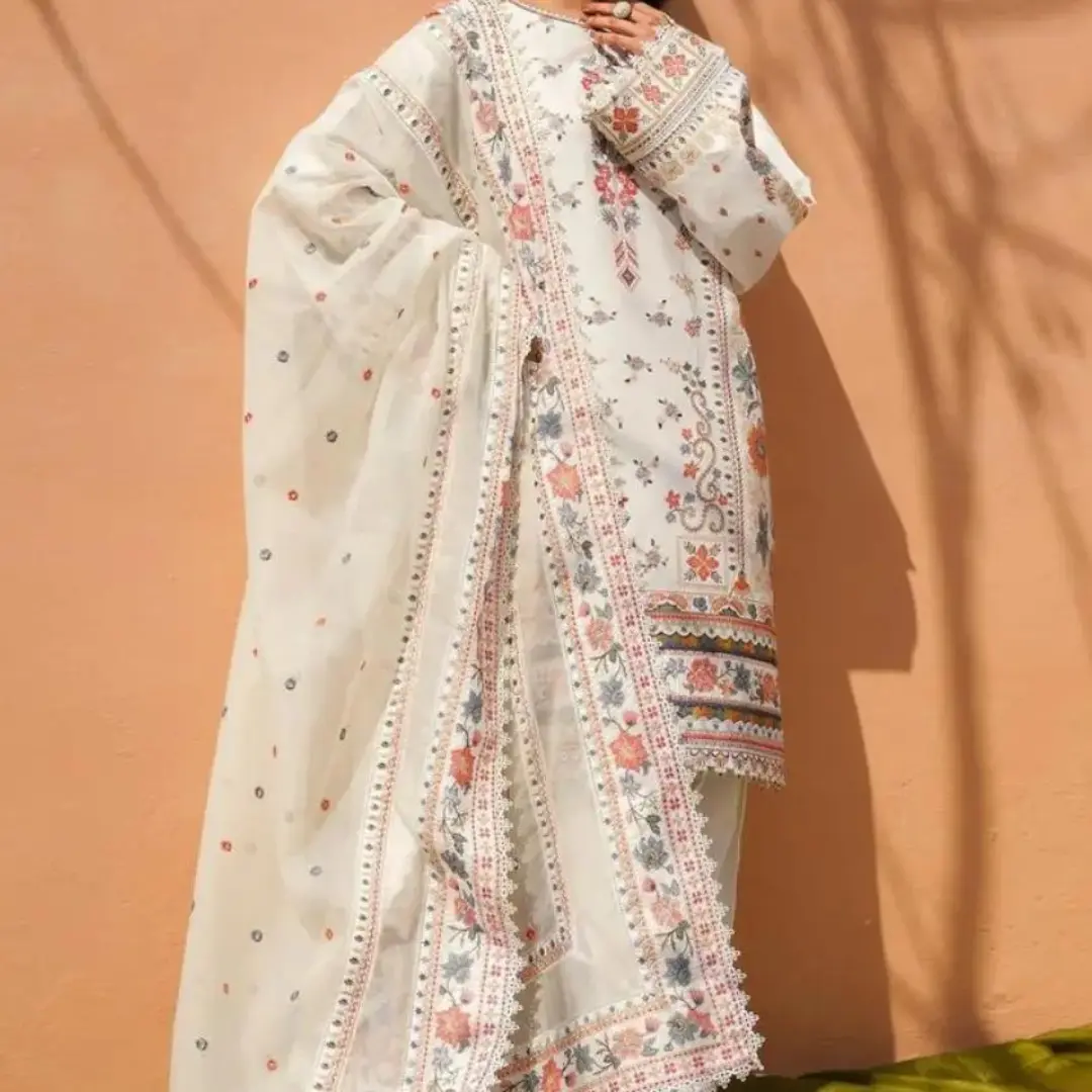 Off white  color printed salwar suit for any occasion 